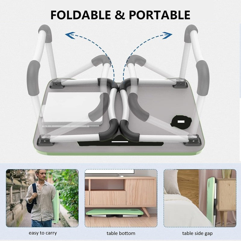 Foldable Lap Desk, 23.6 Inch Portable Wood Laptop Desk Table Workspace Organizer5