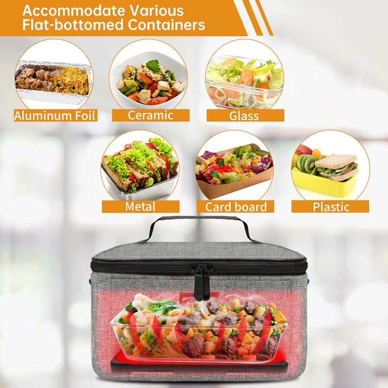 Portable Electric Lunch Box Food Warmer 12V/24V/110V Car Oven Grey7