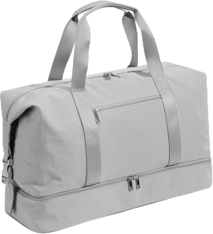 21in Women Weekender Duffle Bag 2Pc Canvas Leather Carry On Shoe Compartment10