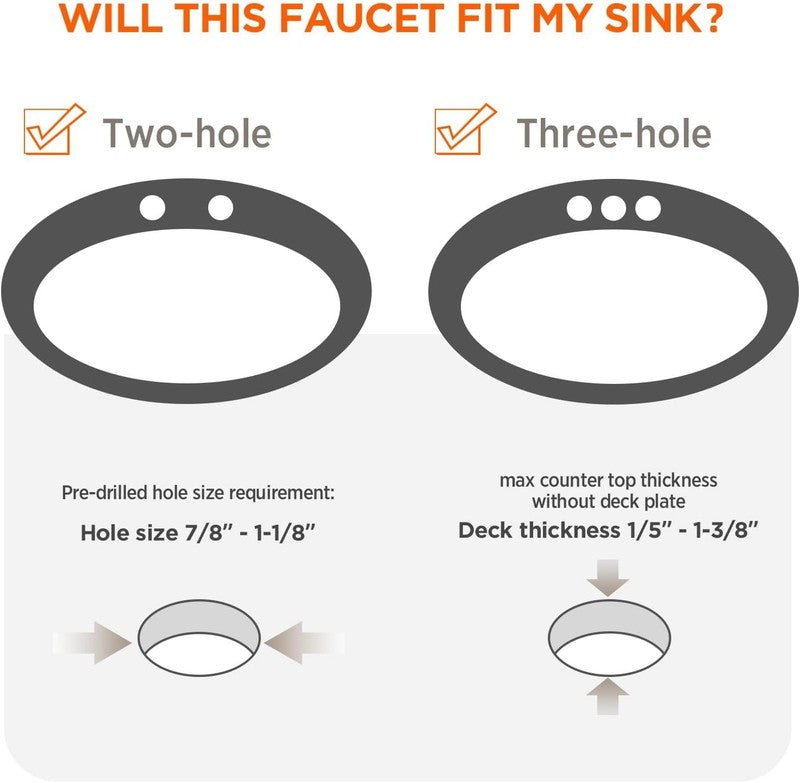 2 Pack Brushed Nickel Bathroom Sink Faucet 4" Dual Handle w/ Drain Hoses7