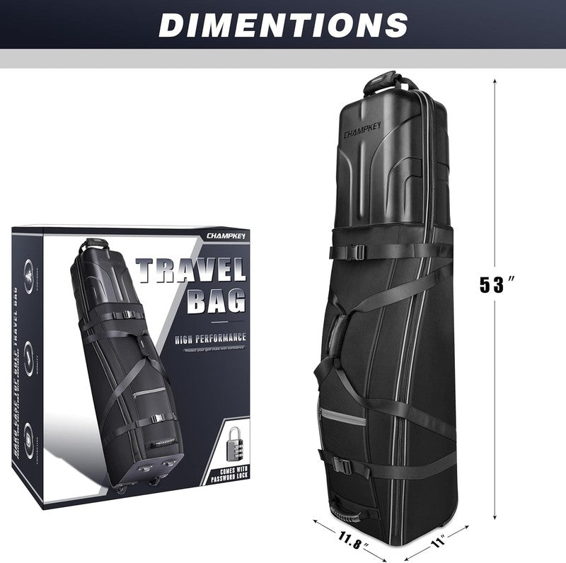 Premium Soft Padded Golf Travel Bag Airline Oxford Fabric with Oversized Wheels8