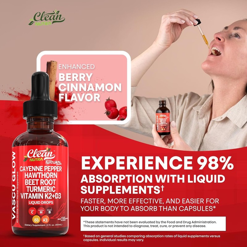 Cayenne Pepper Drops with Hawthorn, D3, K2, Turmeric & Ginseng - 1 Pack4