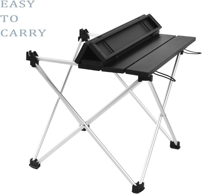 Portable Camping Table with Aluminum Table Top, Folding Beach Table Easy to Carr6