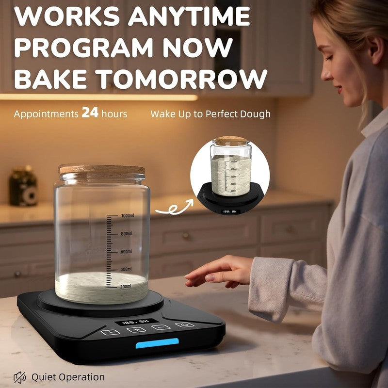 Sourdough Starter Warmer Mat w/ Timer, Thermostat 70 100°F, Fits 40oz Jars6