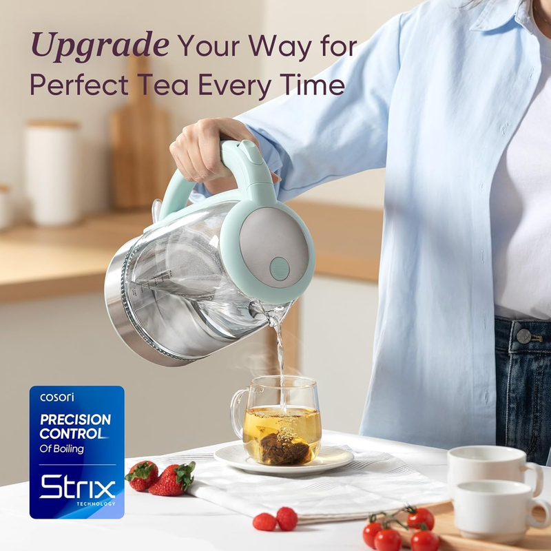 Electric Kettle, No Plastic Filter & Spout, Tea Kettle & Hot Water Boiler for Co1