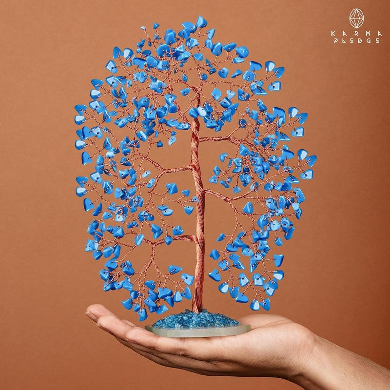 Turquoise Chakra Crystal Tree Feng Shui Decor Positive Energy Good Luck Gift6