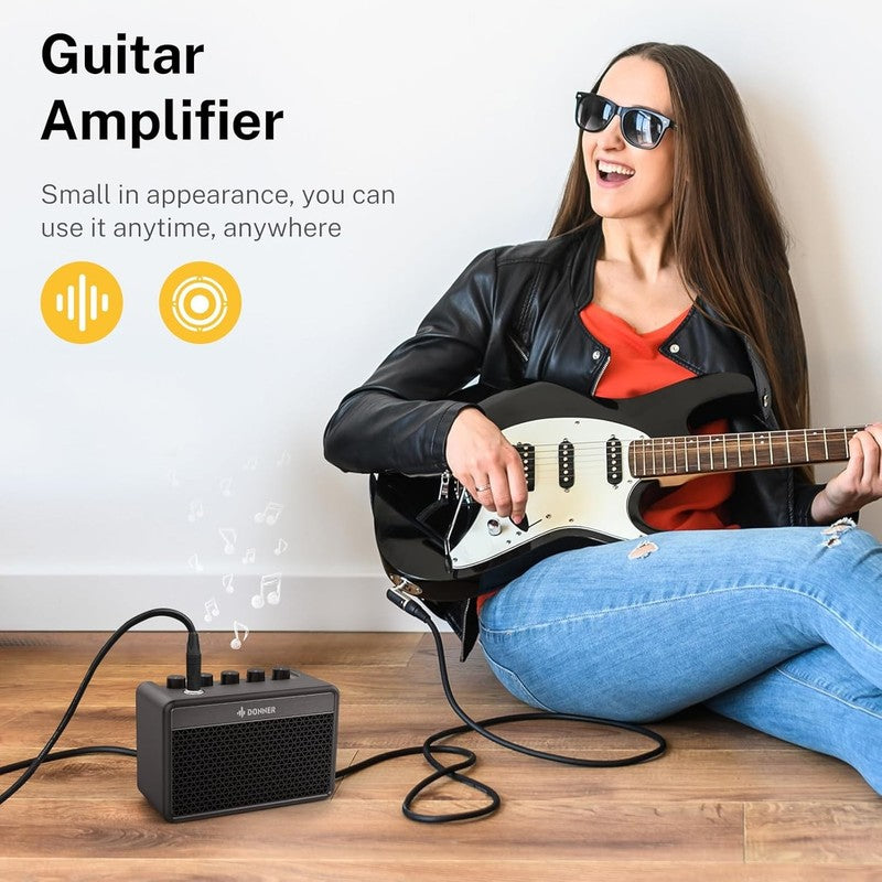 Mini Guitar Amp Small Electric Amplifier 5W Portable, Practice Guitar Combo Amp 5