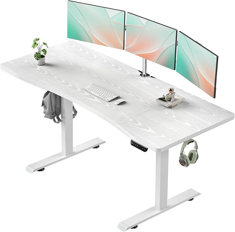 63x28 Electric Standing Desk Sit Stand Home Office Computer Table White10