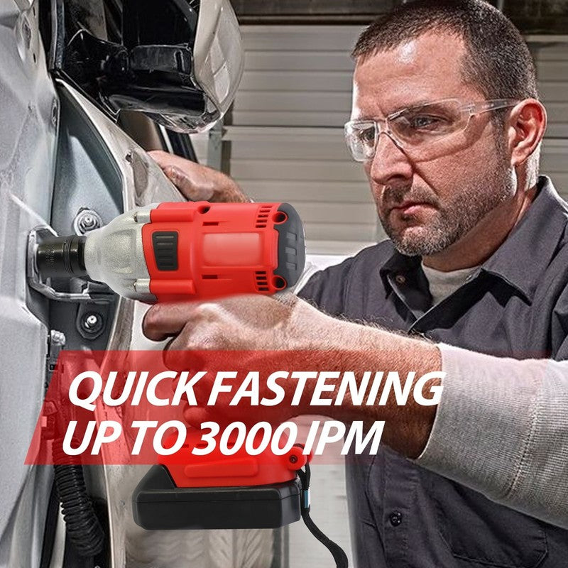 Baokaler Cordless Impact Wrench 1/2 Inch 740 Ft-Lbs Brushless with 2 Batteries F5