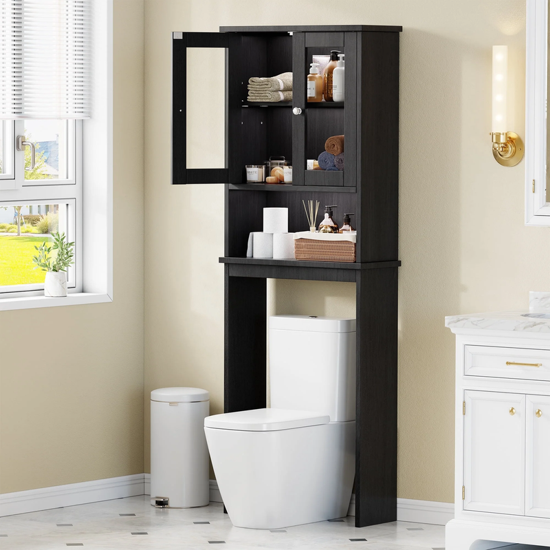 over the Toilet Storage Cabinet Bathroom Shelves Organizer Space Saver Freestand9