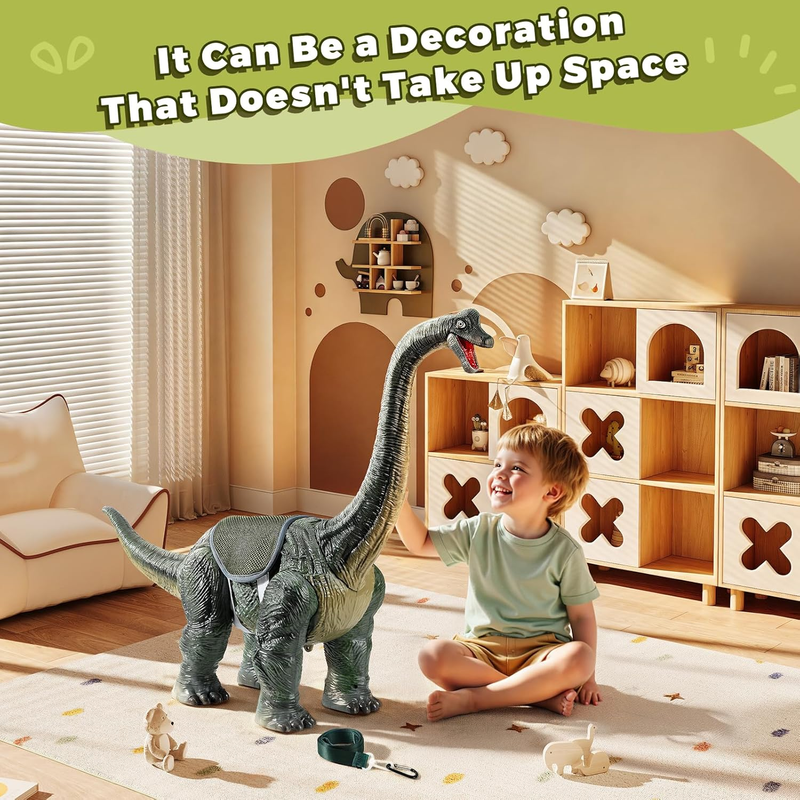 Dinosaur Ride On Push Car Kids Brachiosaurus Sound Light Toy6