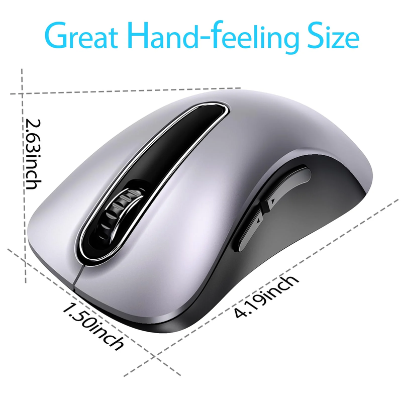 2.4G Wireless Mouse 1400 DPI 5 Button USB Receiver for PC Laptop Gray2