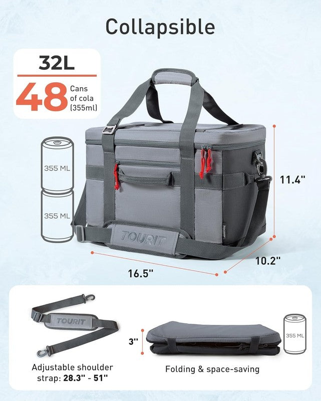 Soft Sided Insulated Cooler Bag 48 Can Collapsible Leakproof Ice Chest3