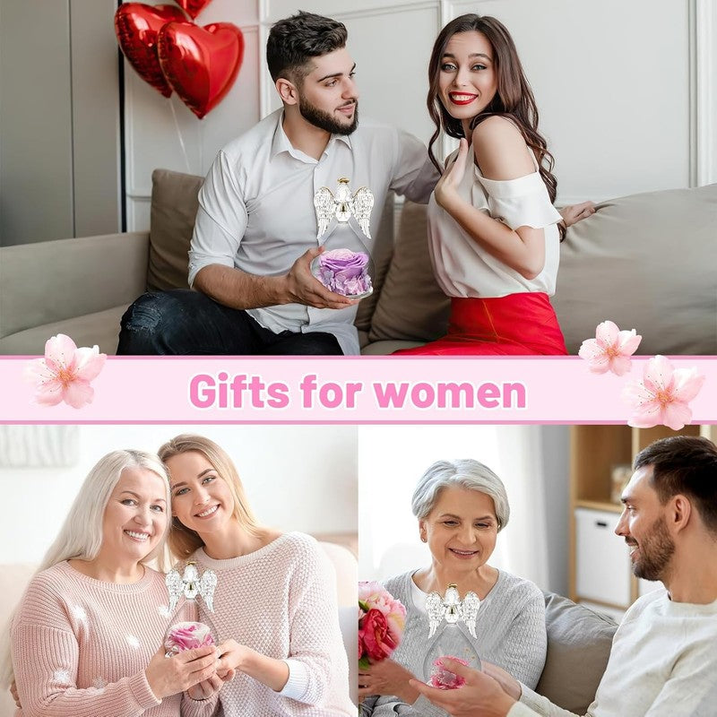 Mom Birthday Gifts for Mom, Angel Figurines with Real Rose Gifts for Her Mom Gra7