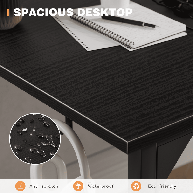 47" Computer Desk Small Office Modern Writing Desk w/ Storage & Headphone Hook4