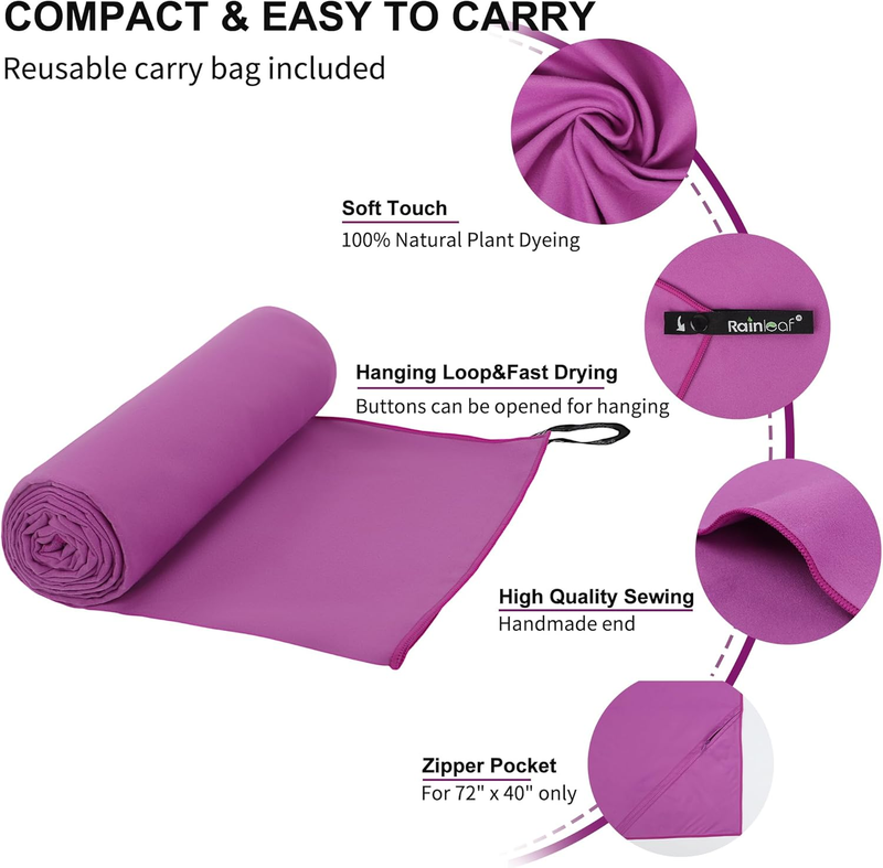 Microfiber Travel Towel Quick Dry Gym Camping Beach Super Absorbent2