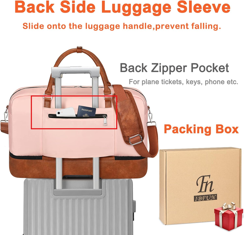 Weekender Bags for Women, 21" Weekender Travel Bag, Travel Duffle Bag with Shoe 4
