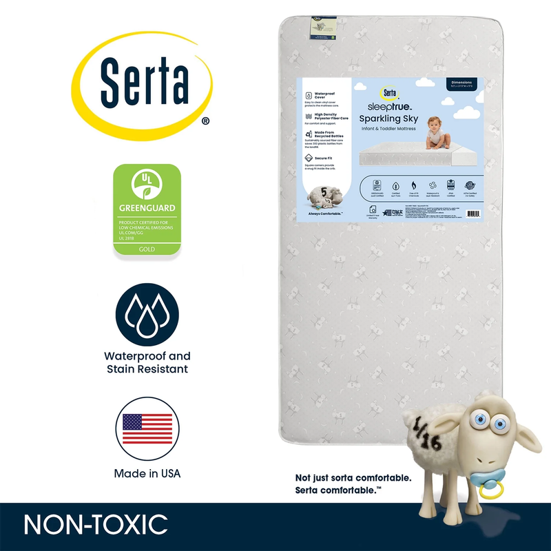 Sleeptrue Sparkling Sky 5" Dual-Sided Crib & Toddler Mattress - Sustainably Sour2