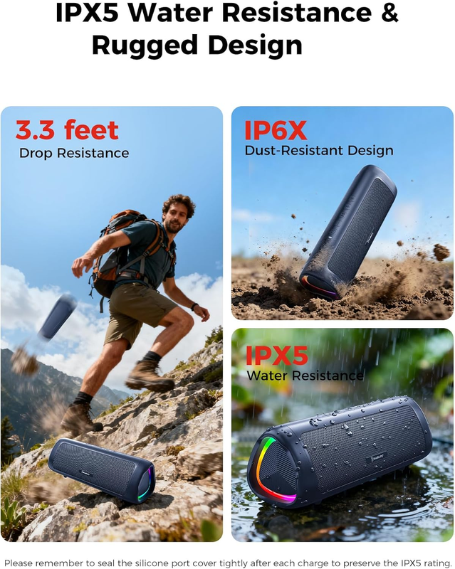 Portable Bluetooth Speaker 20W Wireless IPX5 Waterproof 24H Battery3