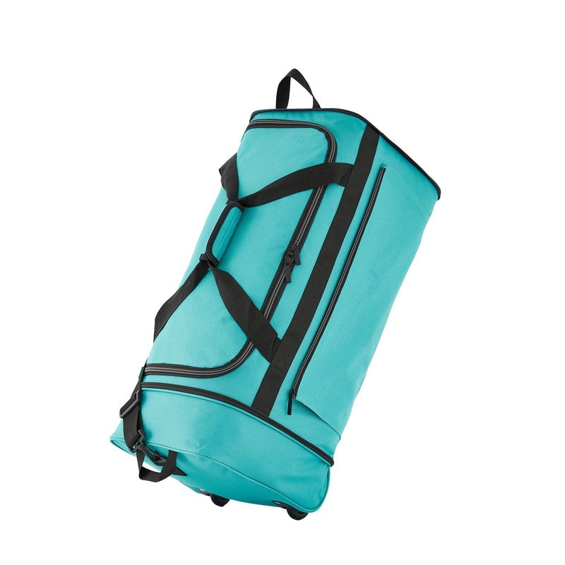 28 Inch Large Collapsible Rolling Duffel Bag for Travel Teal9