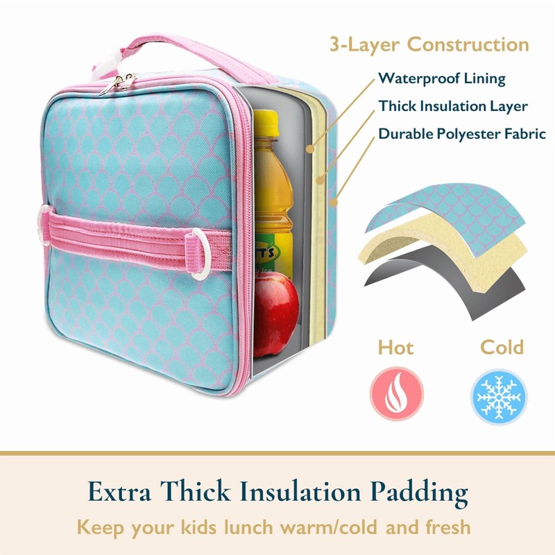 Lunch Bag for Kids – Insulated Lunch Box for Girls and Boys, Cute Reusable Coole9