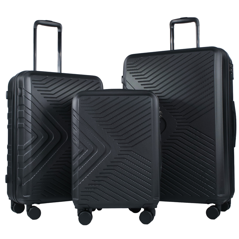 3 Piece Hardshell Luggage Set Hardside Lightweight Suitcase with TSA Lock Spinne0