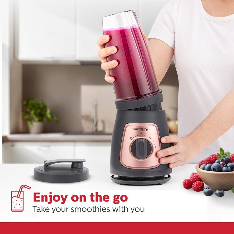 Personal Blender Grey Rose Gold with 25Oz Travel Jar, 2 Speeds + Pulse Function,2