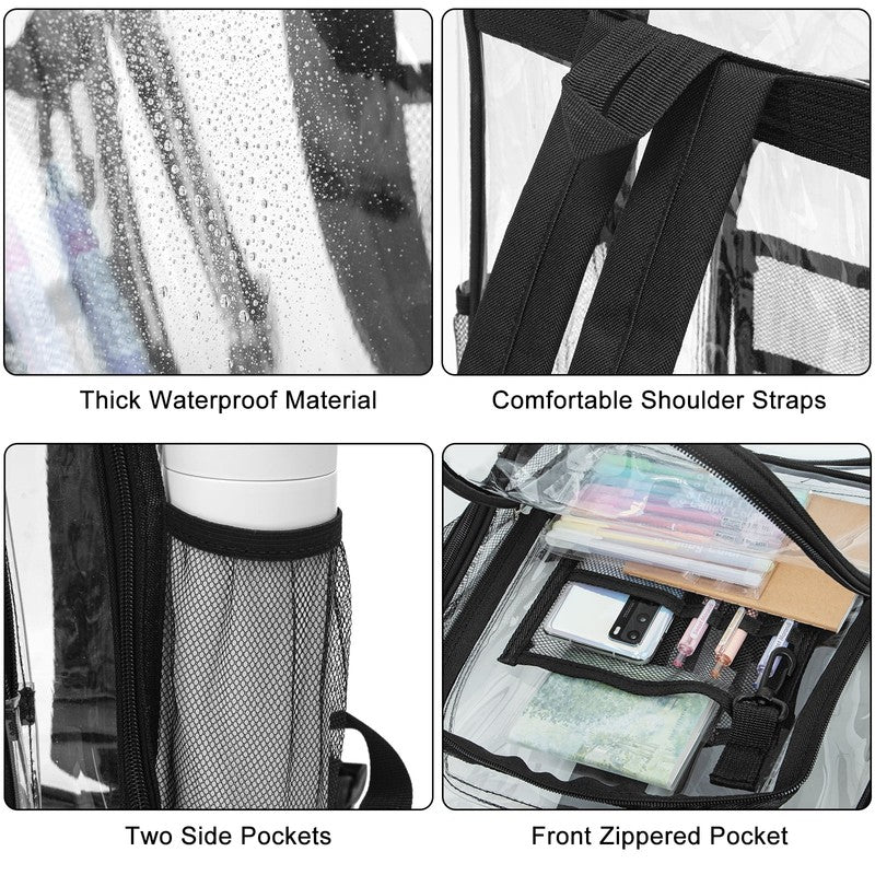 Heavy Duty Clear Backpacks Large Capacity Transparent Waterproof Backpacks for S1