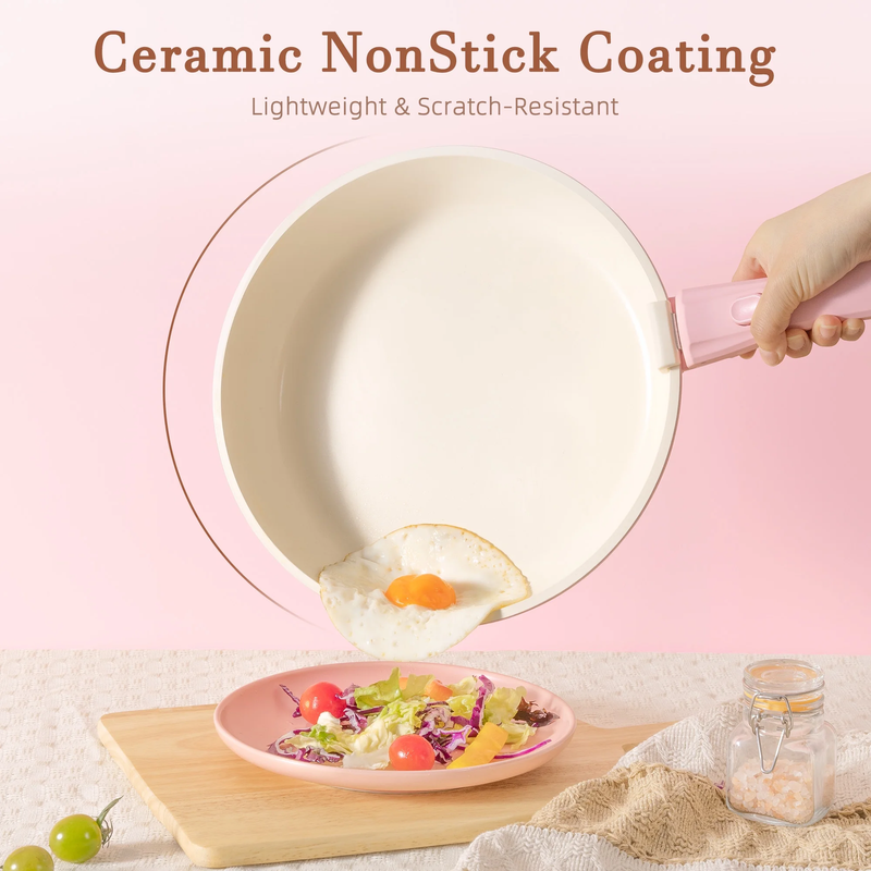 20-Piece Ceramic Pots and Pans Set, Nonstick Cookware Set with Detachable Handle4