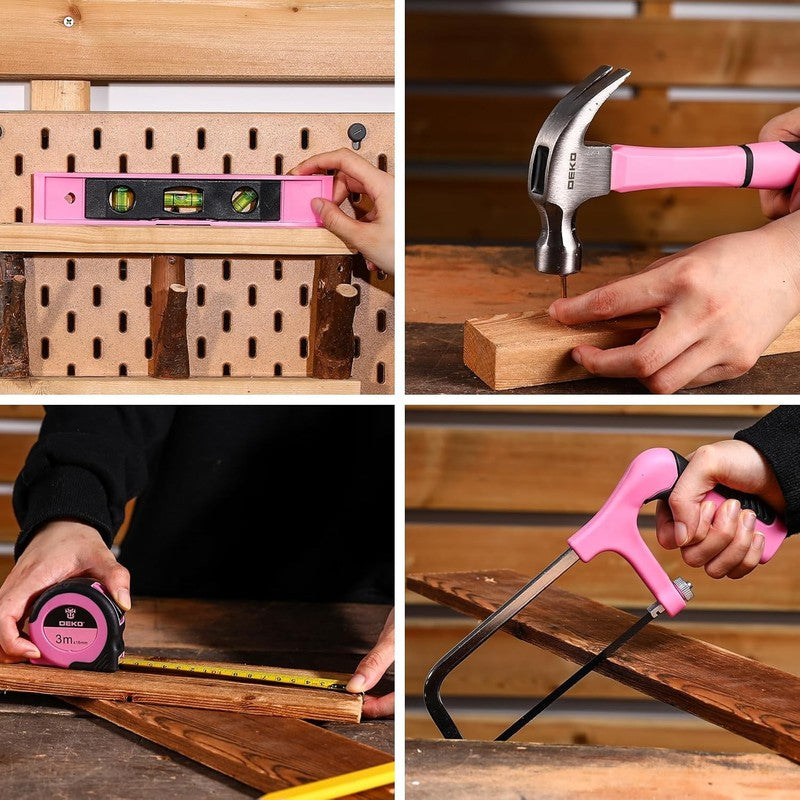 20V Cordless Drill Tool Kit Pink Electric Drill Driver w Battery & Toolbox6