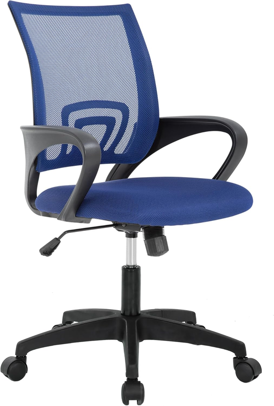 Ergonomic Office Chair Mid Back Swivel Desk Chair Lumbar Support Dark Blue11