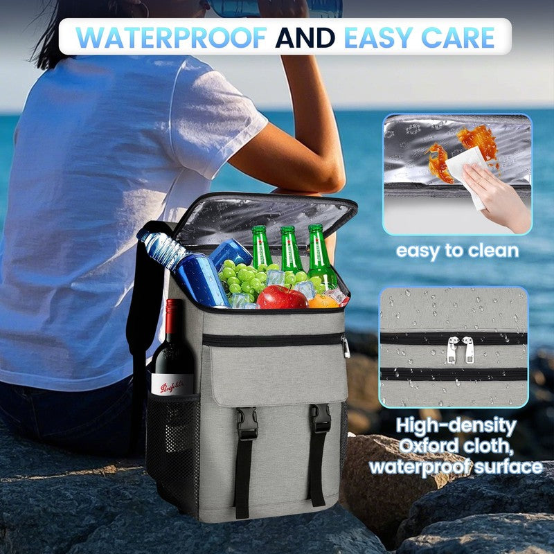 30 Can Insulated Backpack Cooler Bag   Waterproof & Portable for Outdoor Fun1