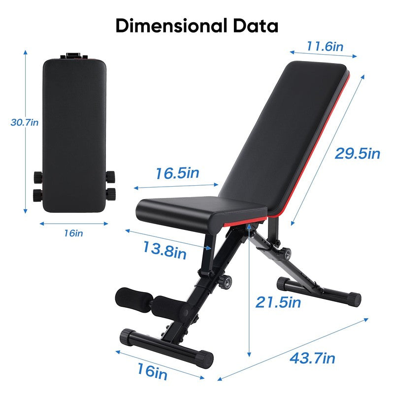 Adjustable Weight Bench 9 Positions Foldable Home Gym 795Lbs Strength5