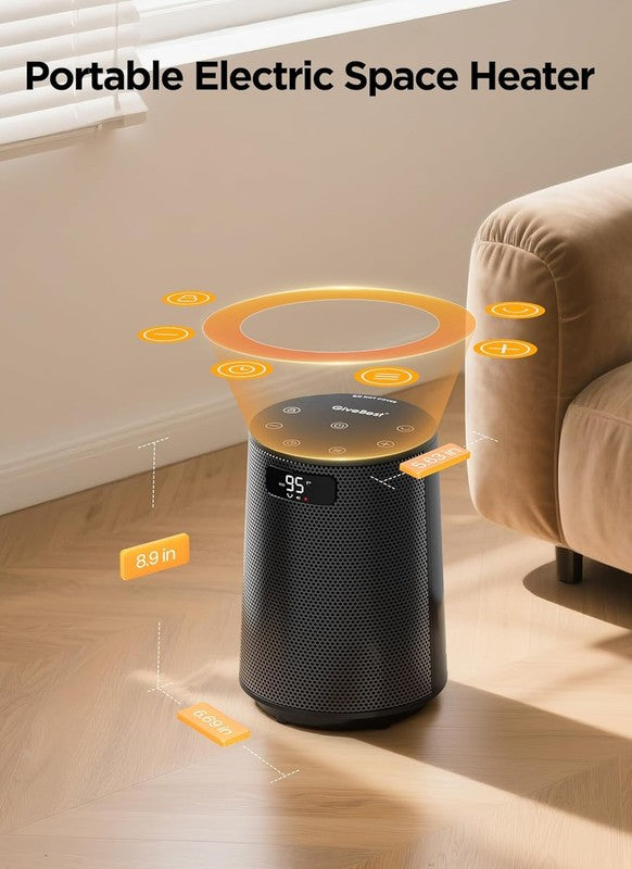 1500W Portable Electric Space Heater w/ Thermostat, Remote, 70° Oscillation7