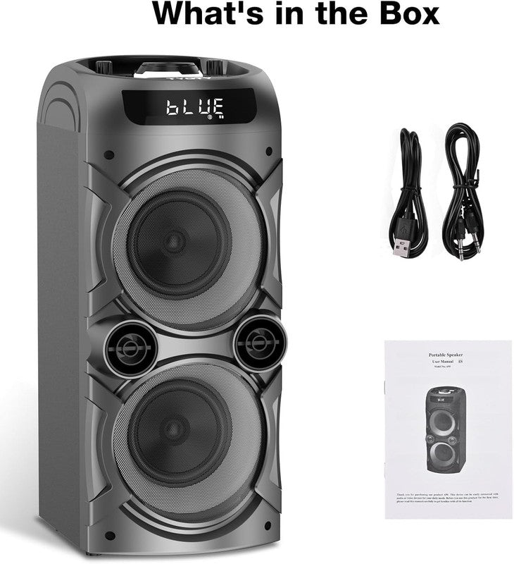 100W Bluetooth Speaker, Loud Boombox, TWS, Deep Bass, LED, Outdoor/Home Use8