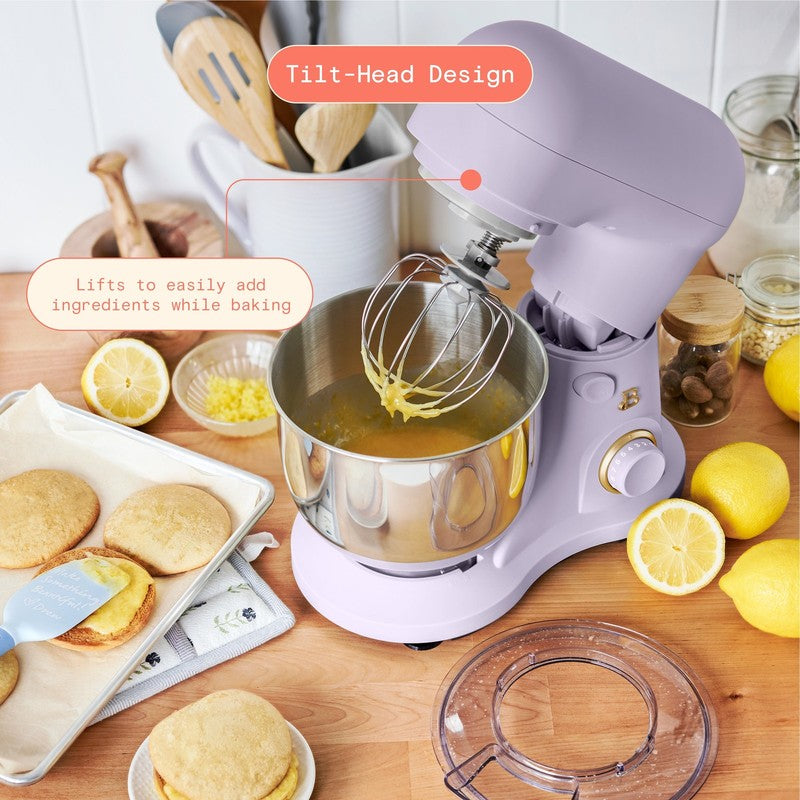 3.5 Qt Stand Mixer Lavender w/ Flat Beater Dough Hook & Wire Whisk3