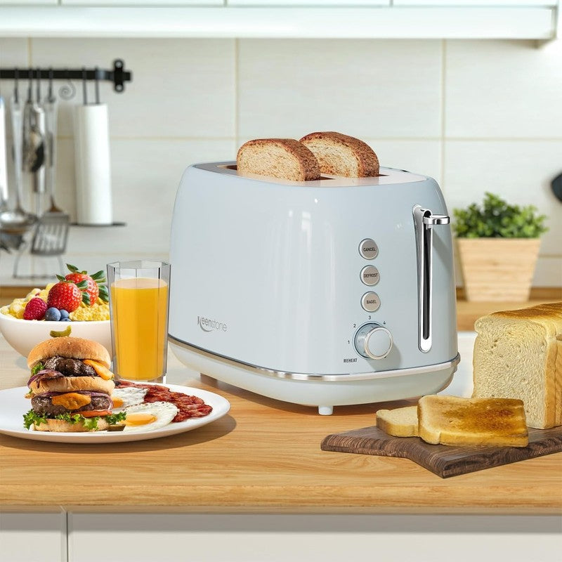Retro 2 Slice Toaster Blue - Wide Slot, 6 Shade, Bagel, Defrost, Crumb Tray5