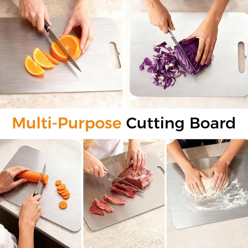 3 Pack Stainless Steel Cutting Boards – Double Sided, Food Grade, Dishwasher 6