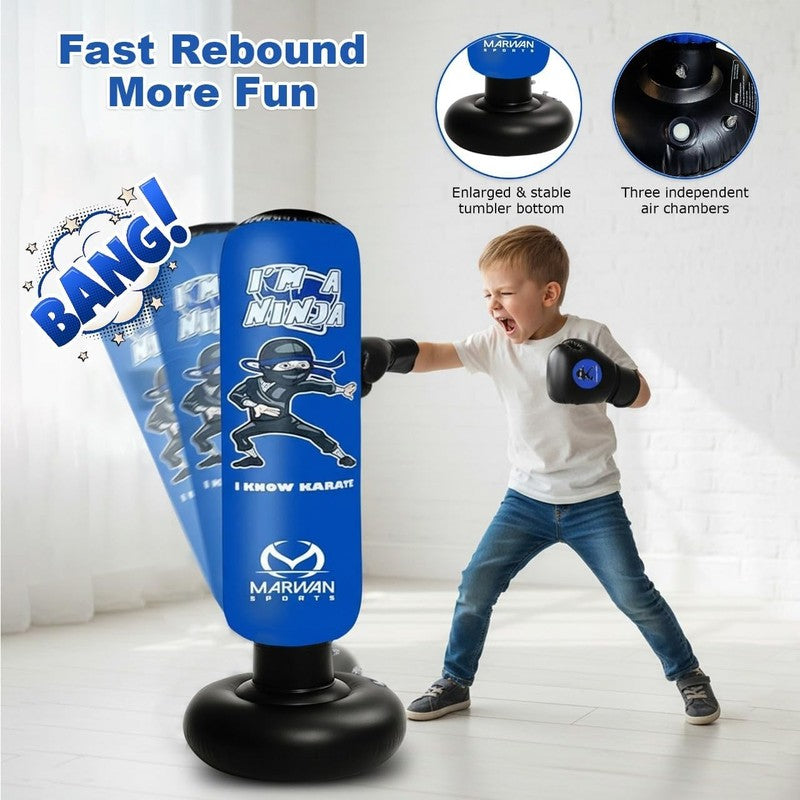 Punching Bag for Kids with Boxing Gloves Ages 4 12 – 63" Inflatable Boxing Bag f6