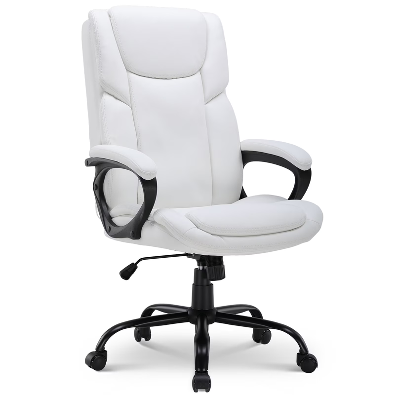 Executive Ergonomic High Back Leather Home Office Desk Chair, White0