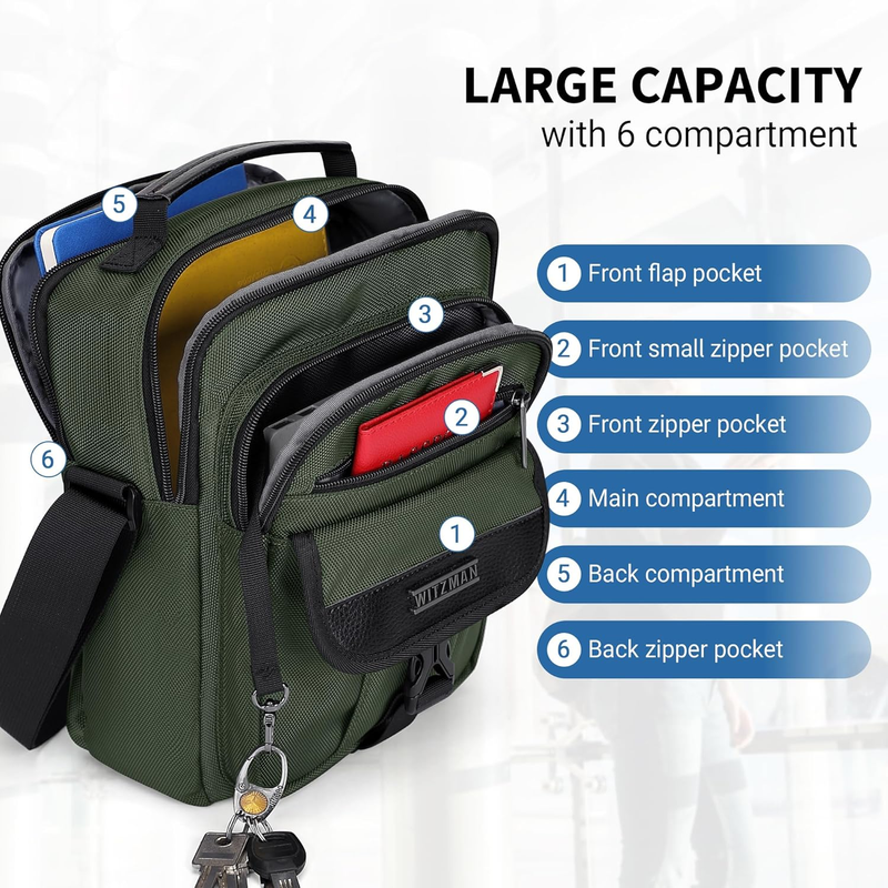 Crossbody Bags for Men Travel Shoulder Bag Lightweight Man Purse Small Casual Me2