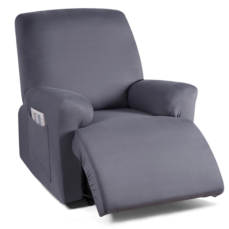 3-Piece Light Gray Recliner Chair Slipcover Stretch Couch Sofa Cover9