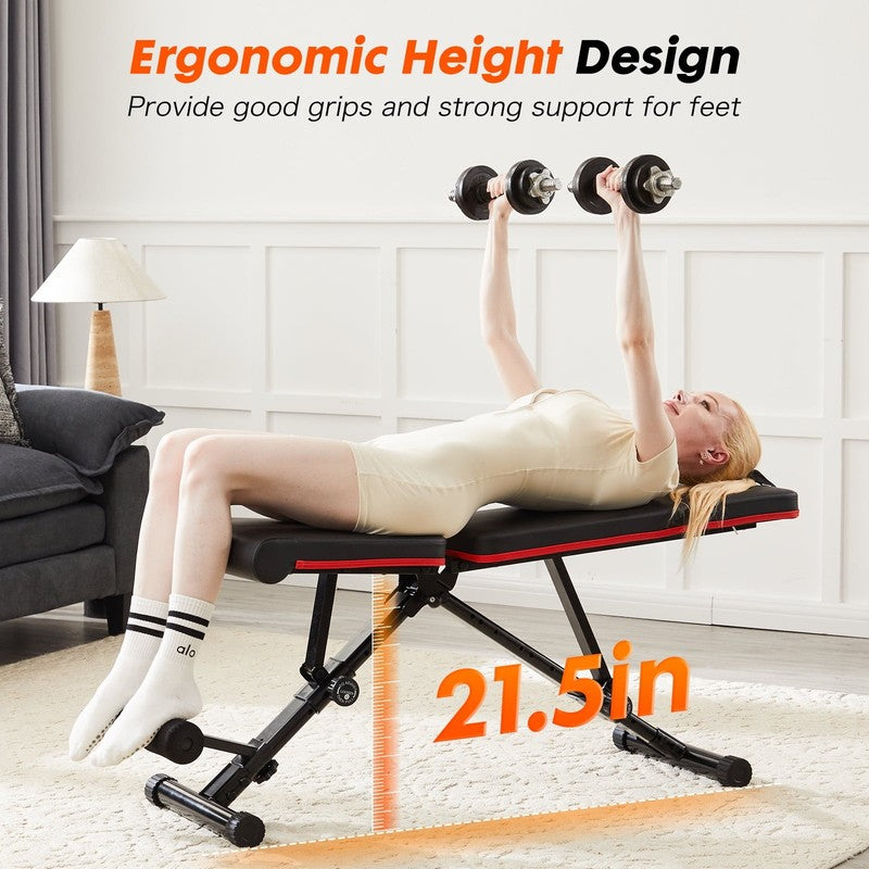 Foldable Adjustable Workout Bench, 795Lbs Capacity for Home Gym, Black3