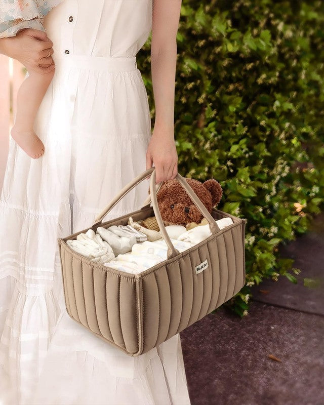 Baby Diaper Caddy Organizer Storage Basket Newborn Essentials Mocha5