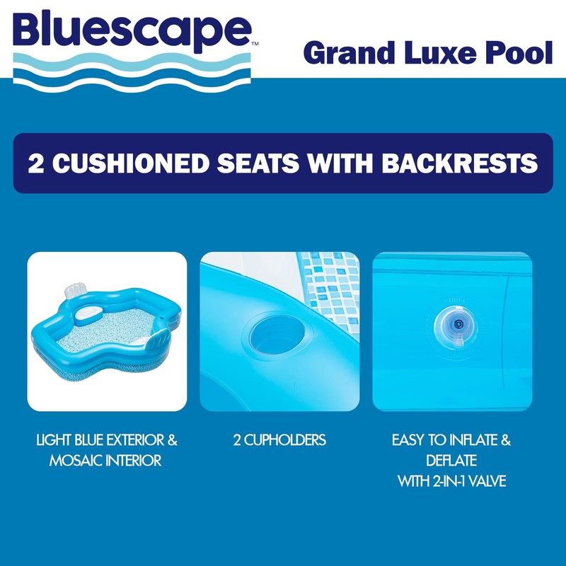 Blue Grand Luxe Inflatable Family Swimming Pool, 2 Seats, Age 6 & Up1