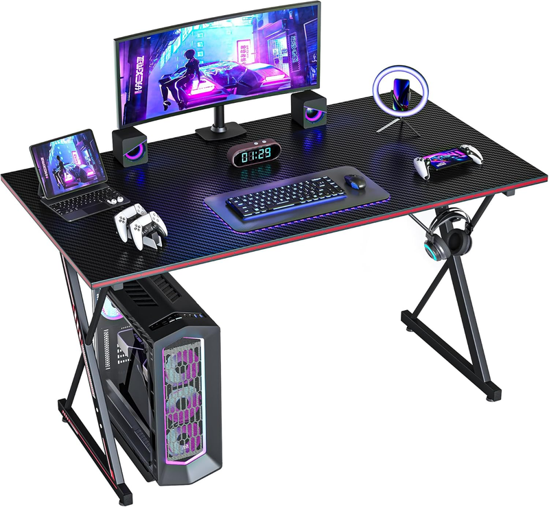 40" Gaming Desk PC Computer Table Carbon Fiber Home Office Workstation Black10