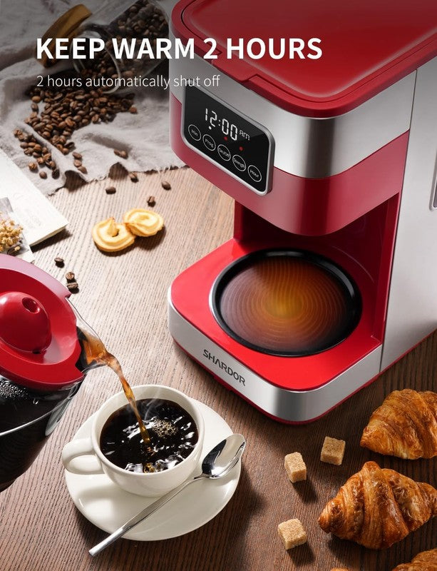 10-Cup Programmable Coffee Maker Drip Machine Strong Brew Auto Shut Off Red4