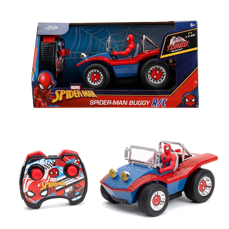 Jada Spider Man Buggy RC with Non Removable Spider Man Figure – 7", Turbo Button0