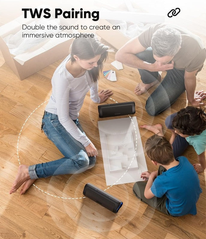 Bluetooth Speaker HD Sound, Portable, IPX5 Waterproof, 20H Playtime, TWS, Black4