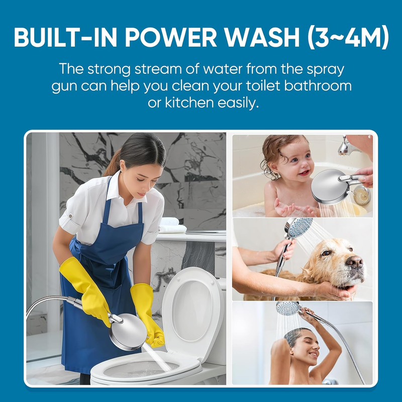 Filtered Handheld Shower Head High Pressure 7 Mode Hard Water Chrome7